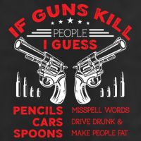 If Guns Kill People Crossed Pistols 7 Panel Mesh Trucker Snapback Hat