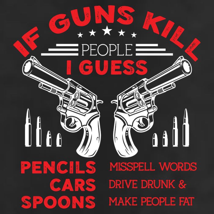If Guns Kill People Crossed Pistols 7 Panel Mesh Trucker Snapback Hat