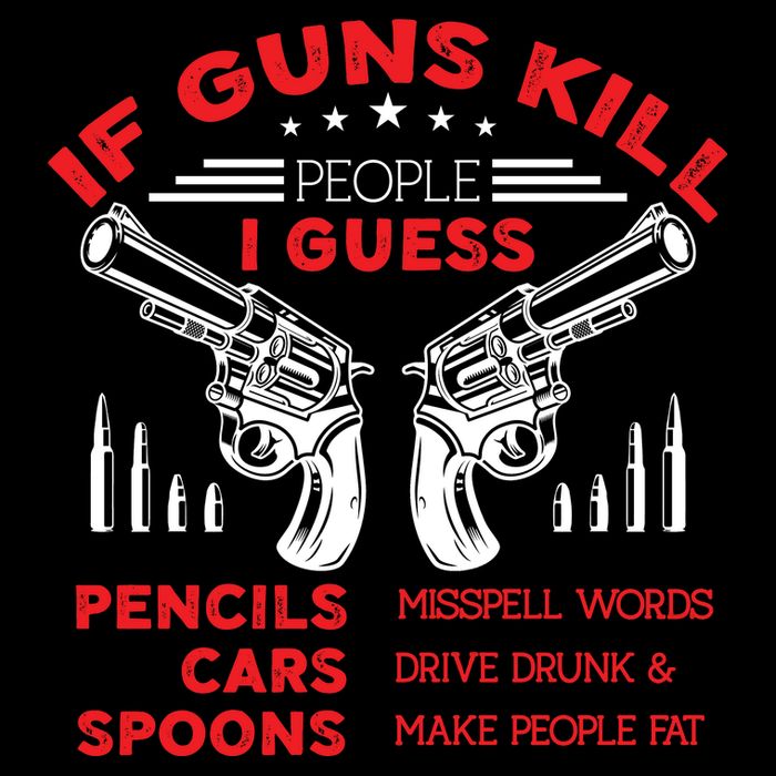 If Guns Kill People Crossed Pistols T-Shirt
