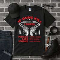 If Guns Kill People Crossed Pistols Tall T-Shirt