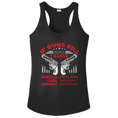 If Guns Kill People Crossed Pistols Ladies PosiCharge Competitor Racerback Tank