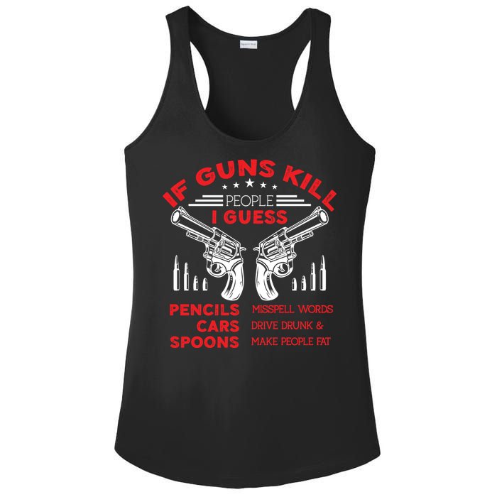 If Guns Kill People Crossed Pistols Ladies PosiCharge Competitor Racerback Tank