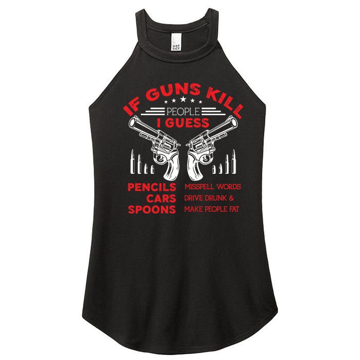 If Guns Kill People Crossed Pistols Women's Perfect Tri Rocker Tank