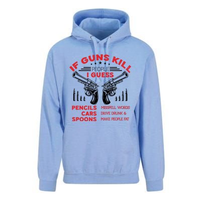 If Guns Kill People Crossed Pistols Unisex Surf Hoodie