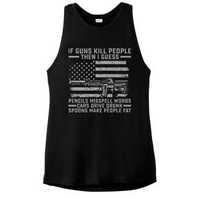 If Guns Kill People Gun Owner 2nd Amendment Pro Firearms Ladies PosiCharge Tri-Blend Wicking Tank