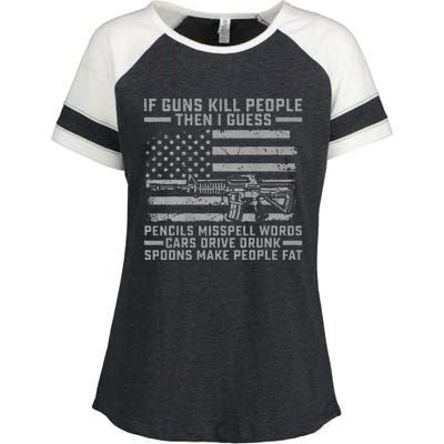 If Guns Kill People Gun Owner 2nd Amendment Pro Firearms Enza Ladies Jersey Colorblock Tee