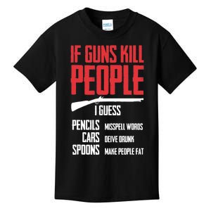 If Guns Kill People I Guess Pencils Misspell Words Cars Kids T-Shirt