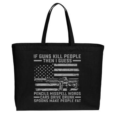 If Guns Kill People Gun Owner 2nd Amendment Pro Firearms Cotton Canvas Jumbo Tote