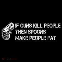 If Guns Kill People Then Spoons Make People Fat Funny Sustainable Bucket Hat