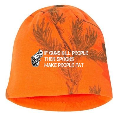 If Guns Kill People Then Spoons Make People Fat Funny Kati - Camo Knit Beanie