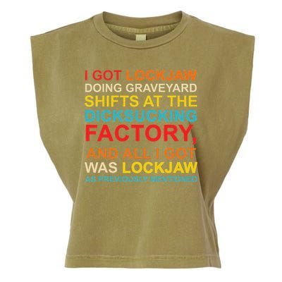 I Got Lockjaw Doing Graveyard Shifts At The Dicksucking Garment-Dyed Women's Muscle Tee
