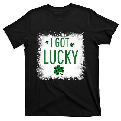 I Got Lucky I Got Pregnant Pregnancy Announcement Couple T-Shirt