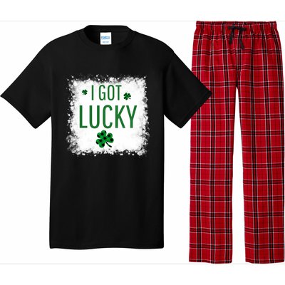 I Got Lucky I Got Pregnant Pregnancy Announcement Couple Pajama Set