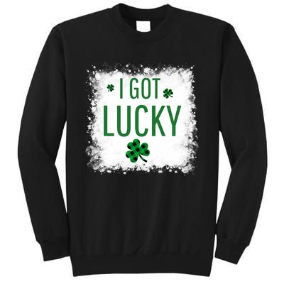 I Got Lucky I Got Pregnant Pregnancy Announcement Couple Tall Sweatshirt