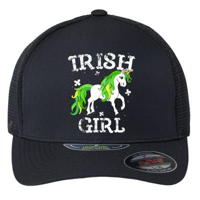 Irish Girl Leprechaun Unicorn St Patricks Day Flexfit Unipanel Trucker Cap