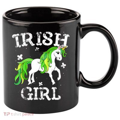 Irish Girl Leprechaun Unicorn St Patricks Day 11oz C Handle Ceramic Mug