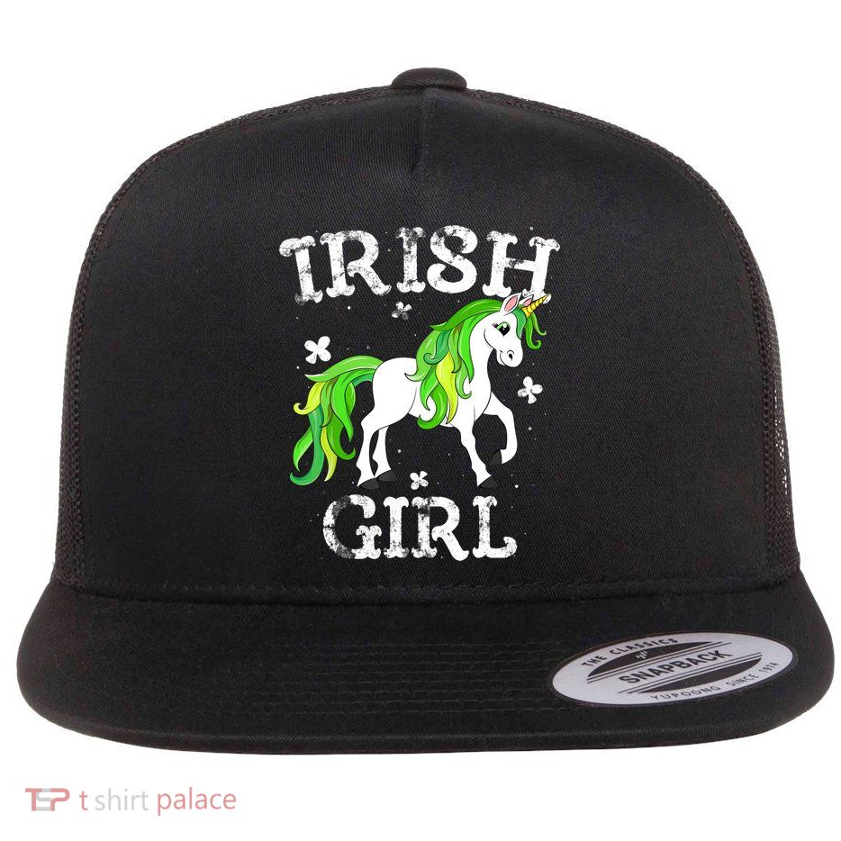 Irish Girl Leprechaun Unicorn St Patricks Day Flatbill Hat