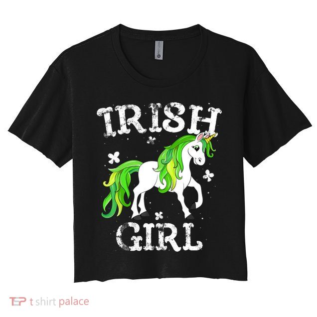 Irish Girl Leprechaun Unicorn St Patricks Day Crop Top