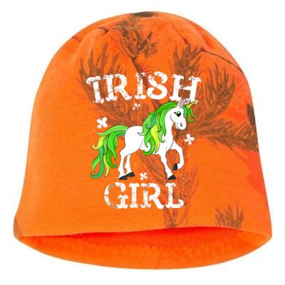 Irish Girl Leprechaun Unicorn St Patricks Day Kati - Camo Knit Beanie