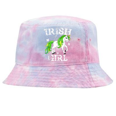 Irish Girl Leprechaun Unicorn St Patricks Day Tie-Dyed Bucket Hat