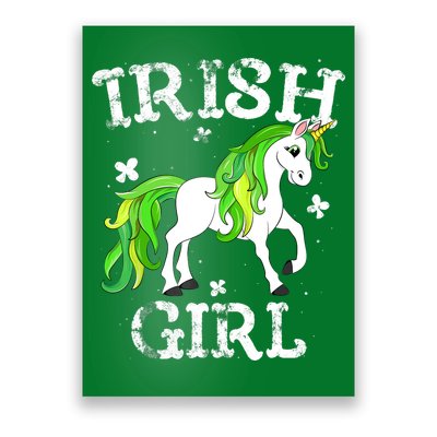 Irish Girl Leprechaun Unicorn St Patricks Day Poster