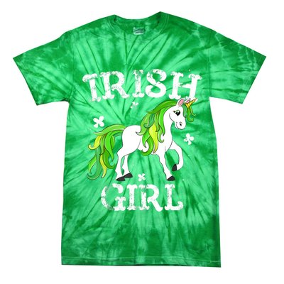 Irish Girl Leprechaun Unicorn St Patricks Day Tie-Dye T-Shirt