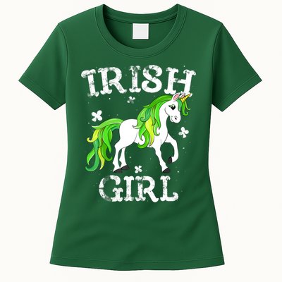 Irish Girl Leprechaun Unicorn St Patricks Day Womens T-Shirt
