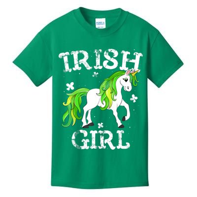 Irish Girl Leprechaun Unicorn St Patricks Day Kids T-Shirt
