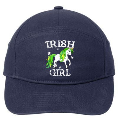 Irish Girl Leprechaun Unicorn St Patricks Day 7-Panel Snapback Hat