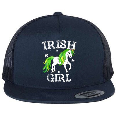 Irish Girl Leprechaun Unicorn St Patricks Day Flat Bill Trucker Hat