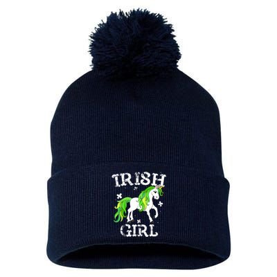 Irish Girl Leprechaun Unicorn St Patricks Day Pom Pom 12in Knit Beanie