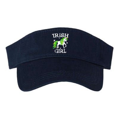 Irish Girl Leprechaun Unicorn St Patricks Day Valucap Bio-Washed Visor