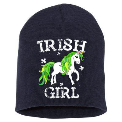 Irish Girl Leprechaun Unicorn St Patricks Day Short Acrylic Beanie