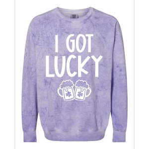 I Got Lucky Green Beer Irish Shamrocks St Patricks Ing Gift Colorblast Crewneck Sweatshirt