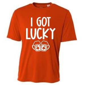 I Got Lucky Green Beer Irish Shamrocks St Patricks Ing Gift Cooling Performance Crew T-Shirt