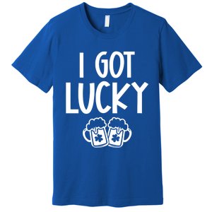 I Got Lucky Green Beer Irish Shamrocks St Patricks Ing Gift Premium T-Shirt