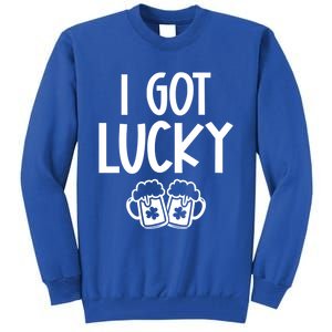 I Got Lucky Green Beer Irish Shamrocks St Patricks Ing Gift Tall Sweatshirt