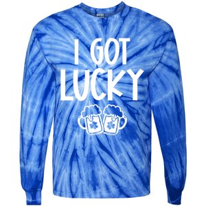 I Got Lucky Green Beer Irish Shamrocks St Patricks Ing Gift Tie-Dye Long Sleeve Shirt