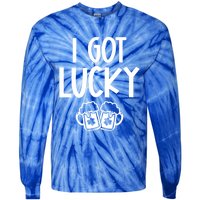 I Got Lucky Green Beer Irish Shamrocks St Patricks Ing Gift Tie-Dye Long Sleeve Shirt