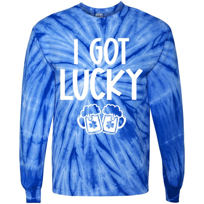 I Got Lucky Green Beer Irish Shamrocks St Patricks Ing Gift Tie-Dye Long Sleeve Shirt