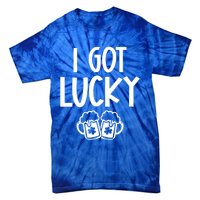 I Got Lucky Green Beer Irish Shamrocks St Patricks Ing Gift Tie-Dye T-Shirt