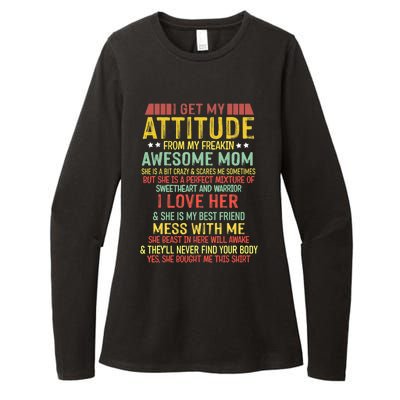 I Get My Attitude From My Freaking Awesome Mom Vintage Womens CVC Long Sleeve Shirt