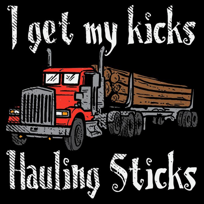 I Get My Kicks Hauling Sticks Log Truck Driver Hauler Sustainable Beanie