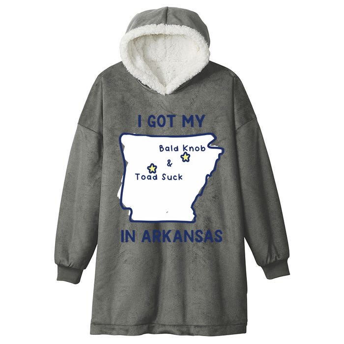 I Got My Bald Knob Toad Suck In Arkansas Hooded Wearable Blanket