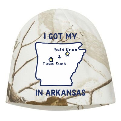 I Got My Bald Knob Toad Suck In Arkansas Kati - Camo Knit Beanie