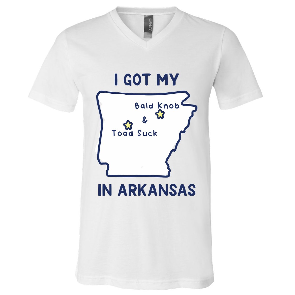 I Got My Bald Knob Toad Suck In Arkansas V-Neck T-Shirt