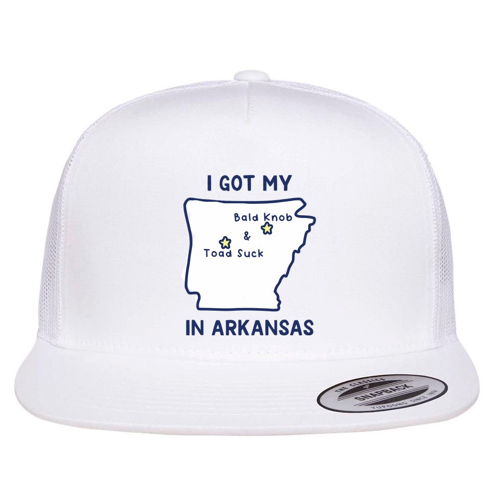 I Got My Bald Knob Toad Suck In Arkansas Flat Bill Trucker Hat