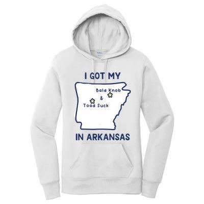 I Got My Bald Knob Toad Suck In Arkansas Women's Pullover Hoodie