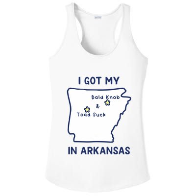 I Got My Bald Knob Toad Suck In Arkansas Ladies PosiCharge Competitor Racerback Tank