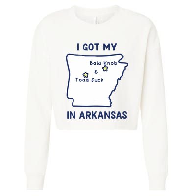 I Got My Bald Knob Toad Suck In Arkansas Cropped Pullover Crew